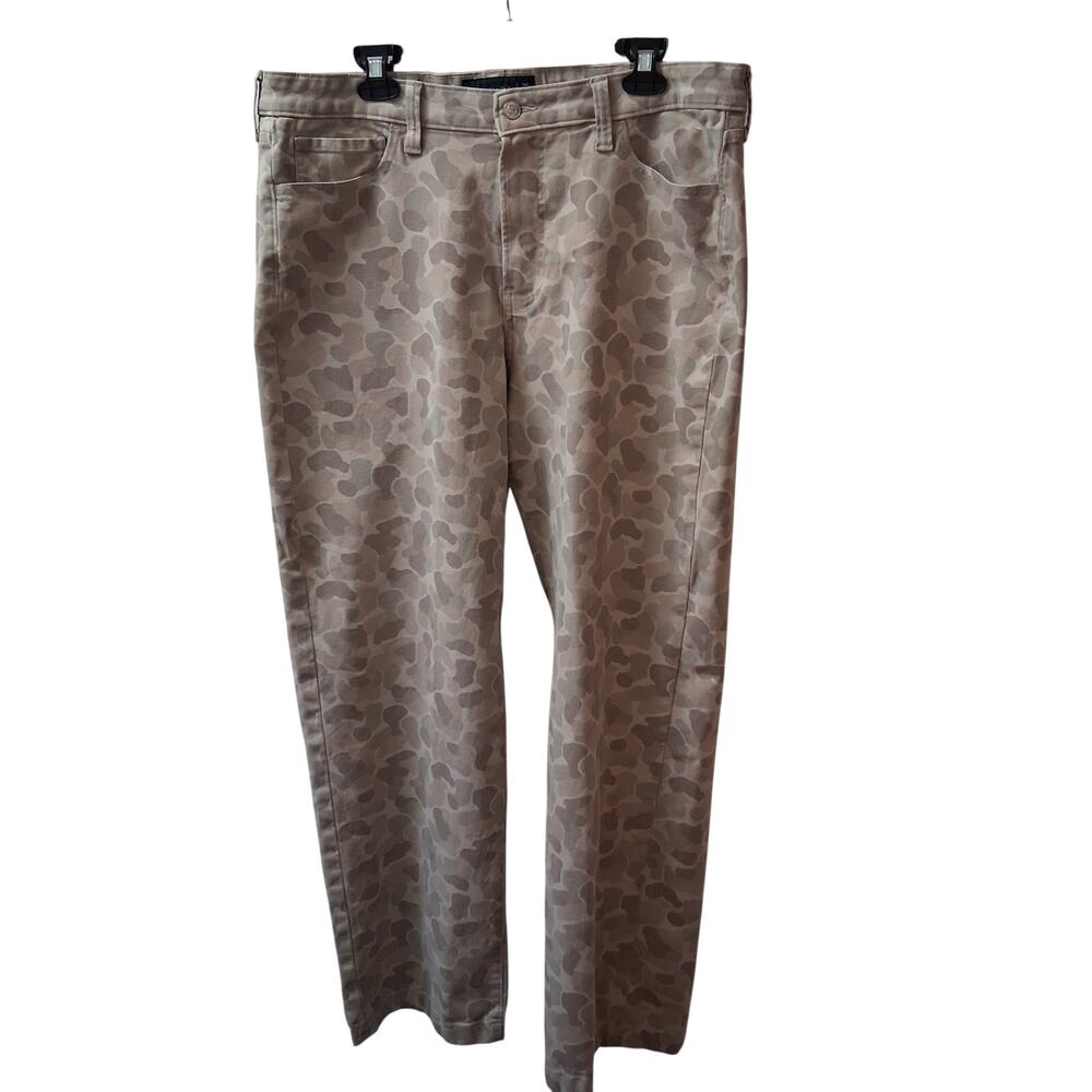 Abacrombie and Fitch Men's Baggy Wide Leg 5 Pockets Tan and Camo Stretch 36W 32L